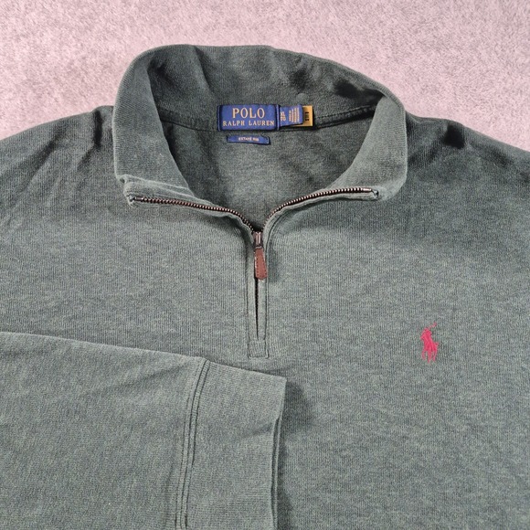 Polo Ralph Lauren Other - Polo Ralph Lauren Men's 1/4 Quarter Zip Estate Rib Pullover Sweater Green XL